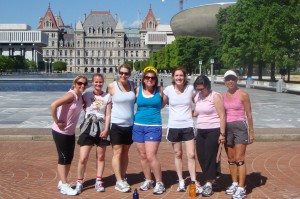 Janis, Jen, Bridget, Jen, Felice, Lisa & me after the run